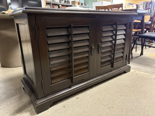 POTTERY BARN Holstead Mahogany Finish Small Console w/ Shutter Doors