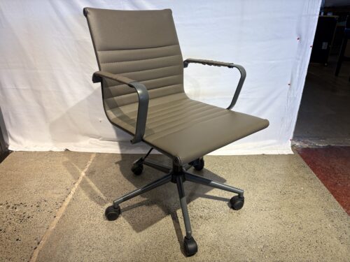 Warm Ash Modern Industrial Ribbed Office Chair