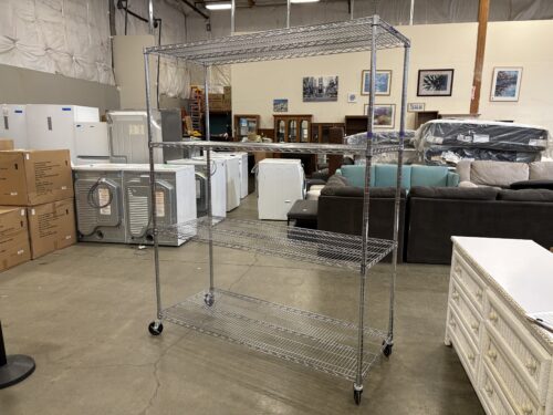 SEVILLE CLASSICS Rolling 77" Large Metal 4 Tier Utility Rack