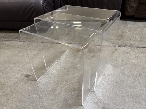 Clear Acrylic Waterfall Nesting Side Tables (Set of 2)