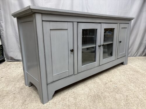 WALKER EDISON Antique Grey Transitional 4-Door Media Stand