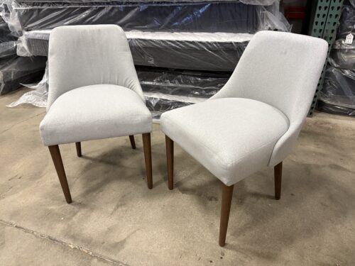 Stone Grey Upholstered Dining Chair with Sable Brown Tapered Legs (Set of 2) (Southcenter Store)