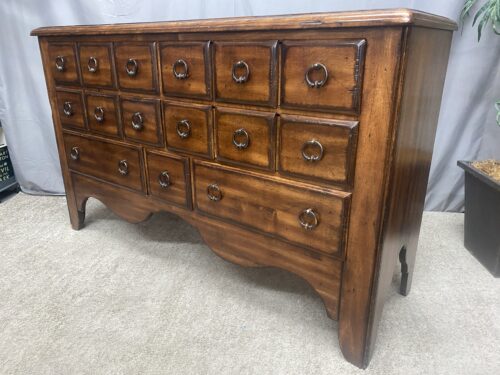 Chippendale Style Planked 7-Drawer Lowboy Dresser