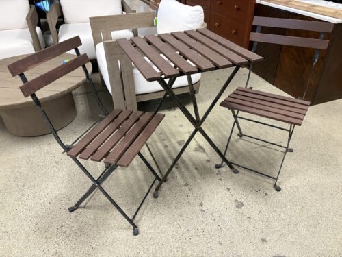 IKEA Outdoor Bistro Table w/ 2 Folding Chairs