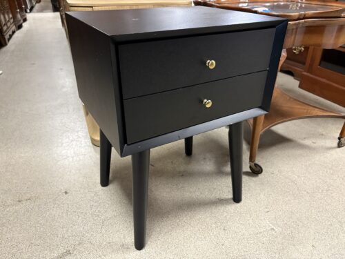 CROSLEY Landon Black MCM Style Closed Nightstand