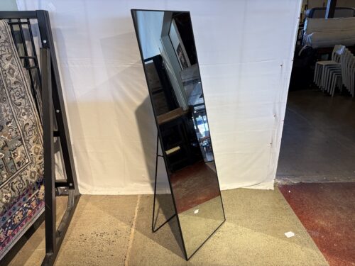 Slim Black Freestanding Folding Mirror