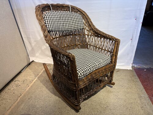 Hand Woven Outdoor Curved Back Rocking Chair