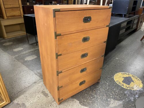 Campaign Style 4-Drawer Wood Dresser