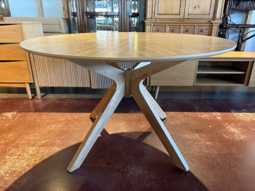 MODWAY MCM Style 47 Inch Round Dining Table with Cross Legs