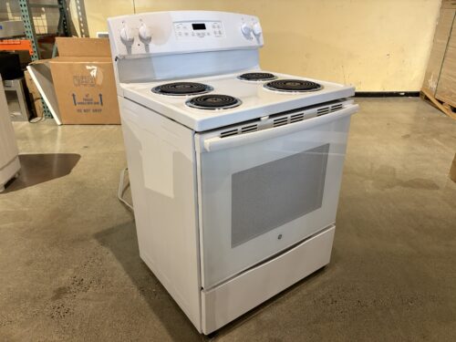 GE 30 Inch Freestanding Electric Range 4 Burner White Model #JB258DM1WW