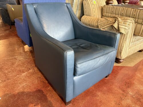 AMERICAN LEATHER Bella Bison Blue Leather Chair