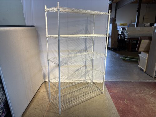 White 5-Tier Wire Shelving Unit