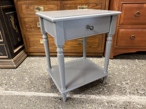 Light Grey Single Drawer Turned Leg End Table