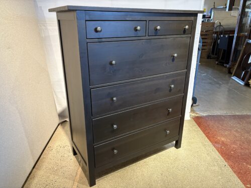 Minimalist Black 6-Drawer Tallboy Dresser