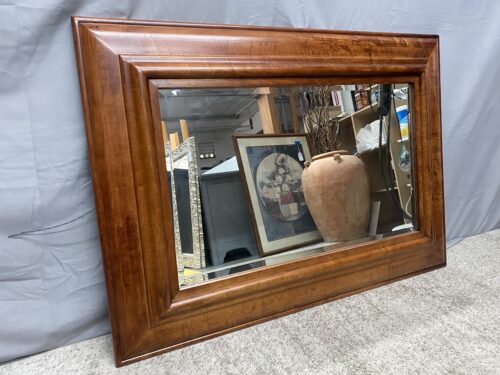 Solid Wood Rectangular Beveled Hanging Mirror