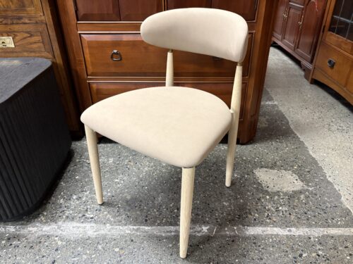 RESTORATION HARDWARE Arno Sand Dining Chair w/ Greige Oak & Brass Frame
