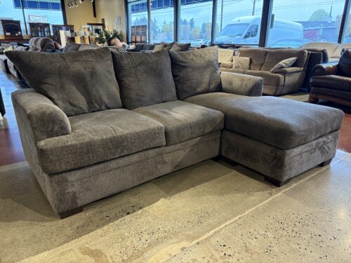 PEAK LIVING Charcoal 2-Piece Sectional Sofa with Ottoman