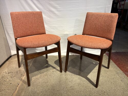 NEW! ARTICLE  Nosh Walnut Dining Chairs in Rose Hip Orange (Set of 2)