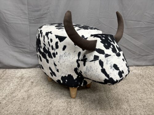 NOBLE HOUSE Black & White Bovine Footstool
