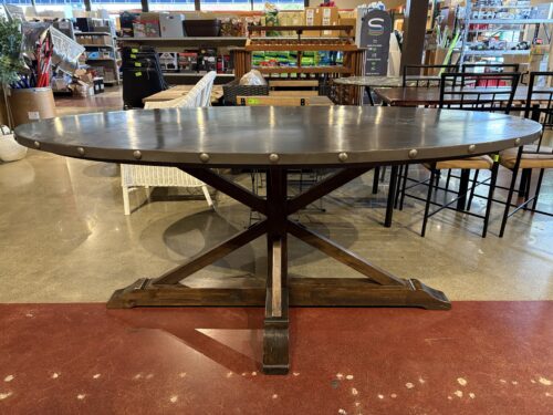 RAPEXCO GROUP Industrial Farmhouse Oval Dining Table