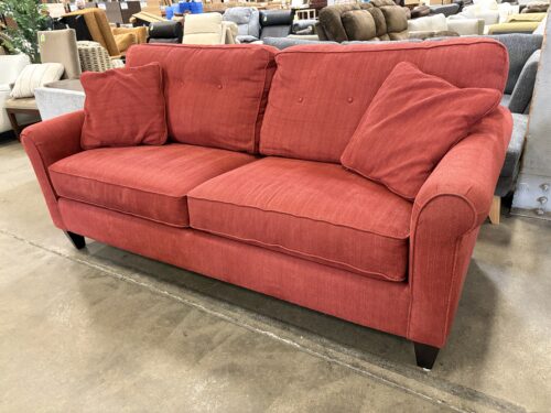 LA-Z-BOY Red Currant Wide Seat Sofa with Dark Wooden Feet