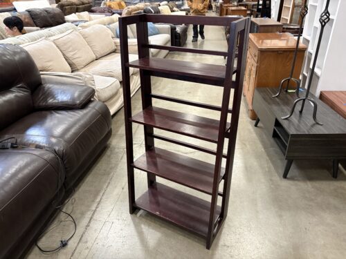 Dark Finished 4 Tier Petite Folding Wooden Bookcase