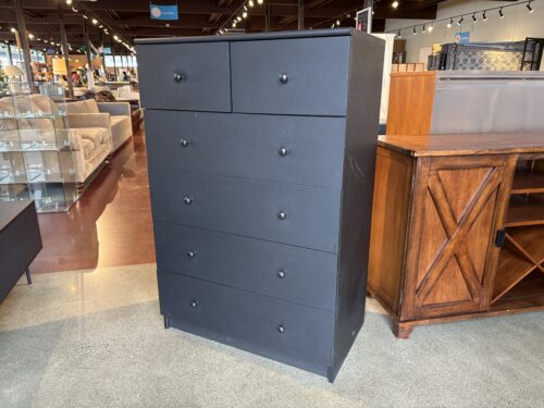 Minimal Black Vertical 5 Drawer Dresser