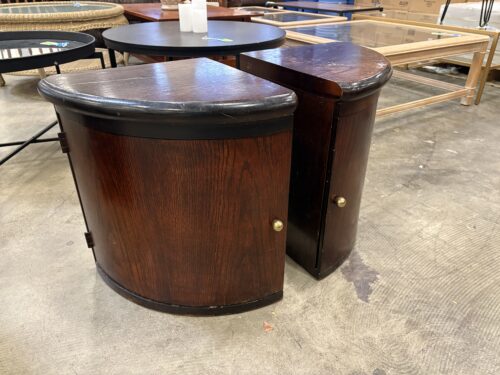 Vintage Unique Wooden Quadrant Nightstands (set of 2)