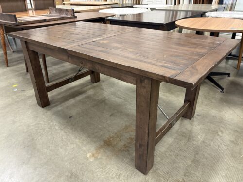 WORLD MARKET  Rustic Dark Finish Wooden Dining Table with Leaf Insert