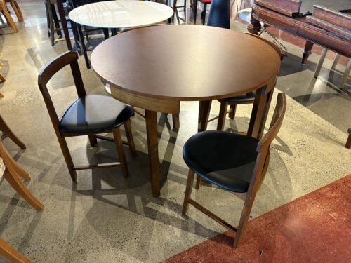 WEGMANS 5 Piece Space Saving 41.25" Round Dining Set in Walnut