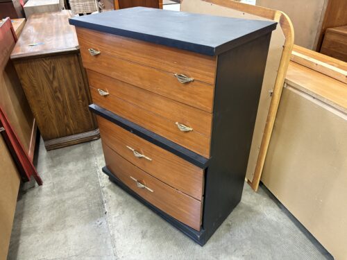 HARMONY HOUSE  Vintage Wooden Black Painted 4 Drawer Dresser with Decorative Pulls