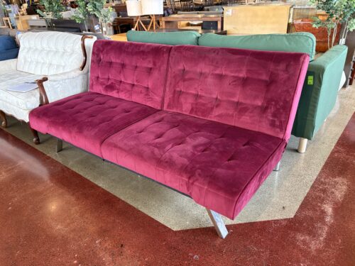 DOREL HOME FURNISHINGS Emily Convertible Futon in Burgundy