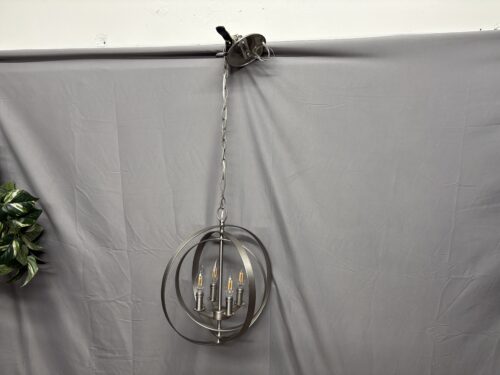 Brushed Silver 4 Light Interlocking Circle Chandelier