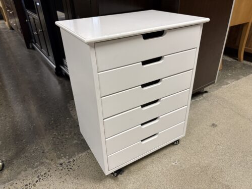 Rolling White 6-Drawer Storage Cart (Bellevue Store)