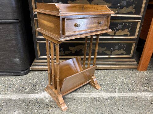 Vintage Wood Telephone Table w/ Magazine Rack
