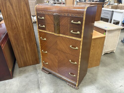 Vintage Ornate Carved Wood 5 Drawer Dresser