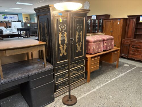 Modern Bronze Torchiere Floor Lamp