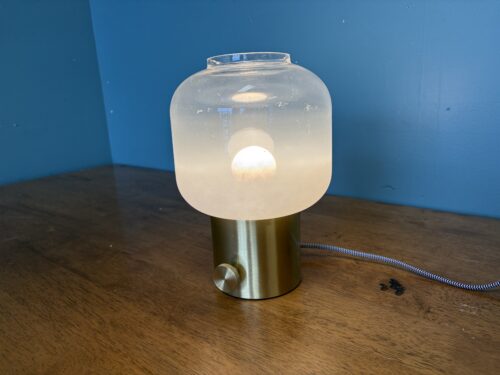 Modern Globe and Brass Table Lamp