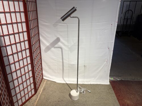 Silver Adjustable Floor Lamp with Marble Base