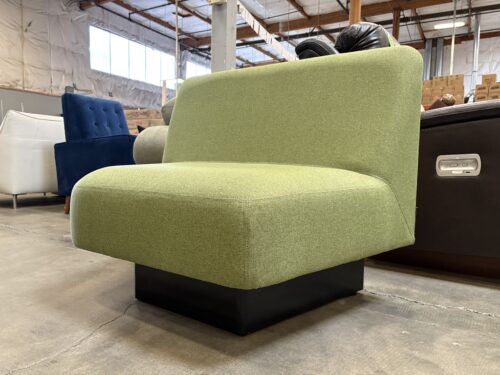 NAUGHTONE Modern Apple Green Woven Wide Back Modular Accent Chair with Tapered Seat