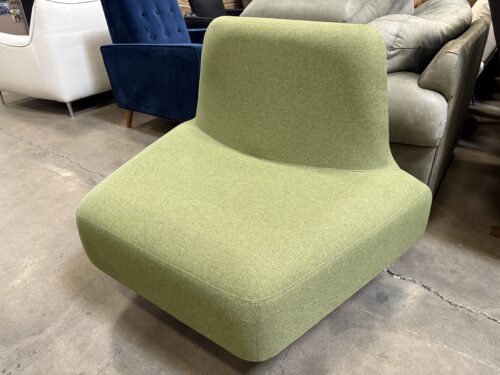 NAUGHTONE Modern Apple Green Woven Narrow Back Modular Accent Chair with Tapered Seat