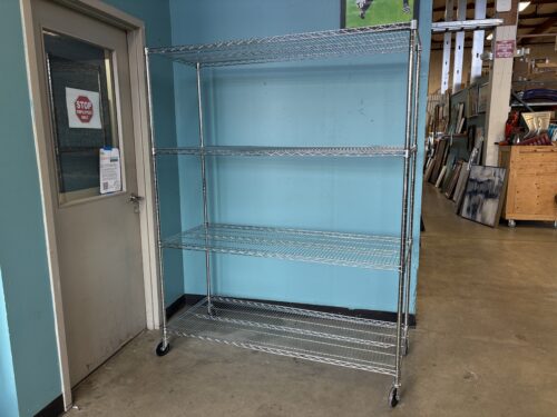 SEVILLE CLASSICS 77" 4 Tier Rolling Metal Utility Rack