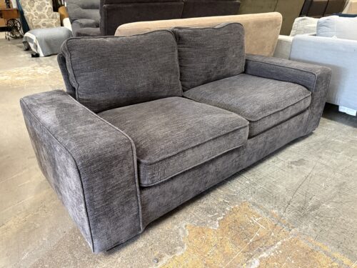 Dark Grey Modern Track Arm Loveseat