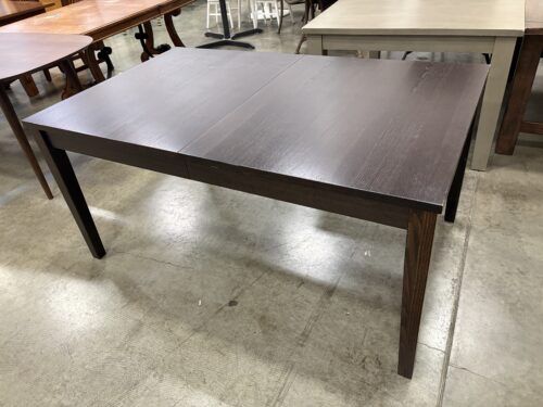 CRATE & BARREL Espresso Finished Rectangular Dining Table with Internal Leaf Extension and Storage