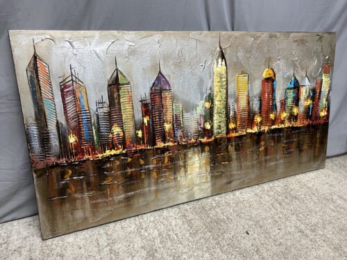 PIER 1 New York City Skyline Textured Canvas Painting