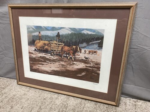 "Cowboys Winter Work" Numbered & Signed Framed Print by Fred Fellows
