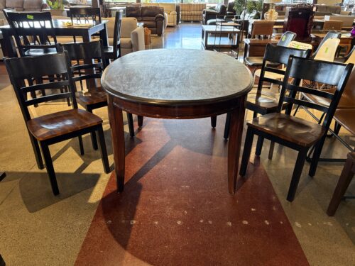 Solid Wood Dark Espresso Oval Dining Table Set