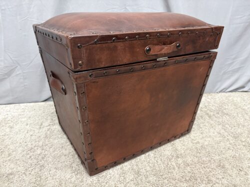 JOFRAN INC Brown Leather Small Bedroom Chest/Stool