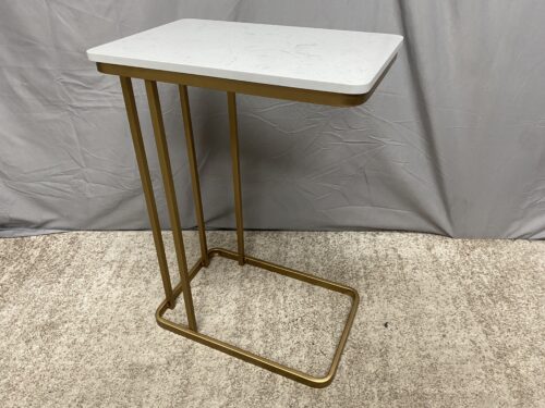 Gold Frame Marble Top C Table
