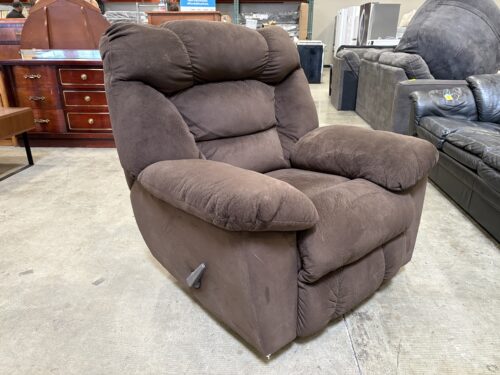 ASHLEY FURNITURE Chocolate Brown Microplush Rocking Manual Recliner